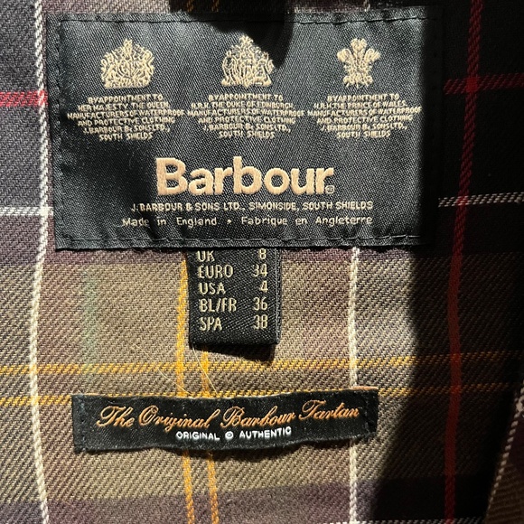 Barbour Beadnell waxed cotton Jacket sz 4 Aubergine - Picture 2 of 12